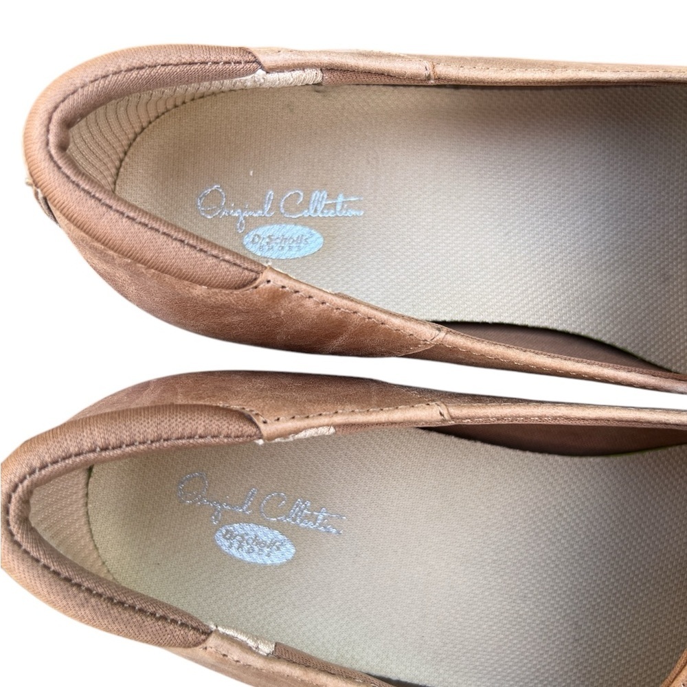 DR. SCHOLL’S Avenue Leather Loafers Size 8 Tan Comfort Slip On Flats - Picture 10 of 13